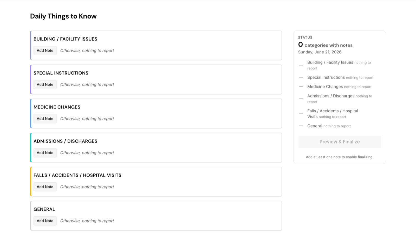 Accountability Hub create note screen